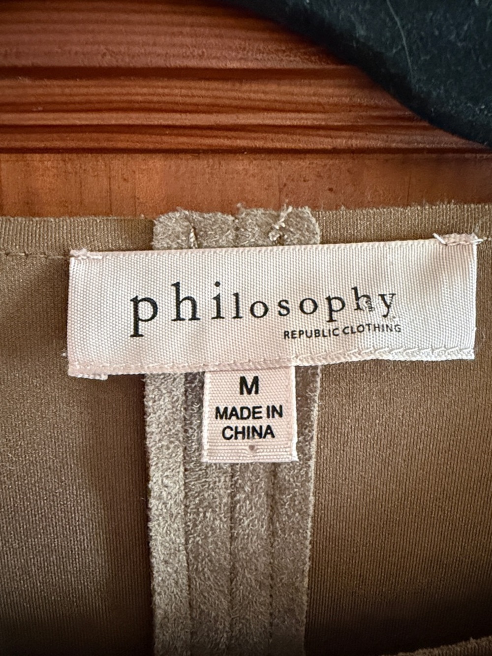 Philosophy Brown Suede Snap-Front Coat Size Medium - Picture 2 of 4